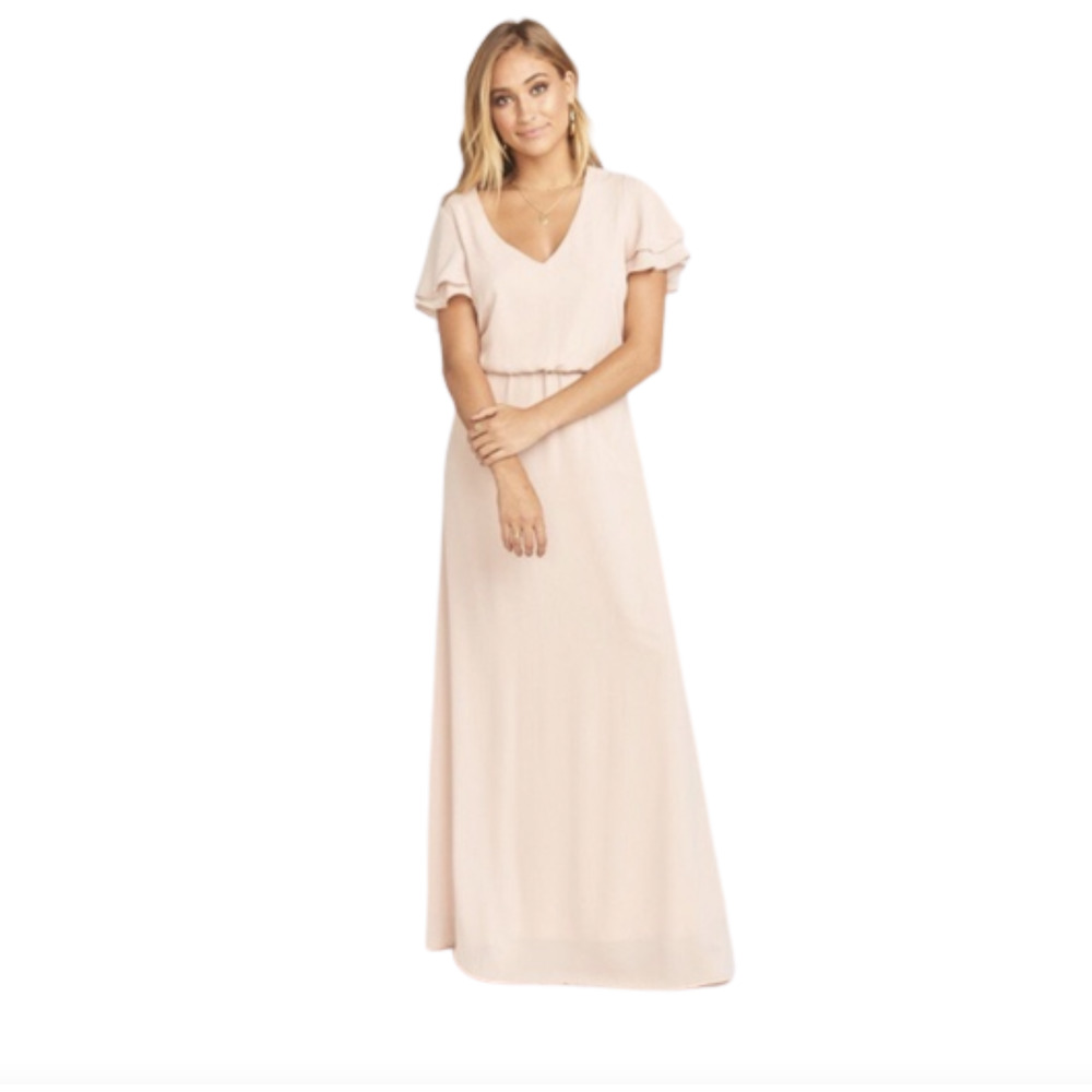 Show Me Your Mumu Bridesmaid Dress Michelle Maxi Dress Soft Pink Modest